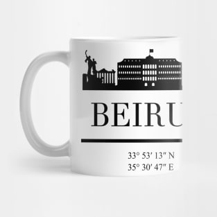 BEIRUT LEBANON BLACK SILHOUETTE SKYLINE ART Mug